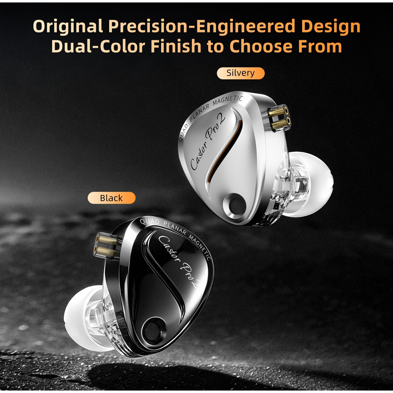Type C Wired Earphones With Mic - KZ Castor Pro 2 HiFi IEMイヤホン。10mm平面型ダイナミックドライバー、4段階のチューニング機能、Type-C接続、マイク付き。音楽鑑賞やゲームに最適。